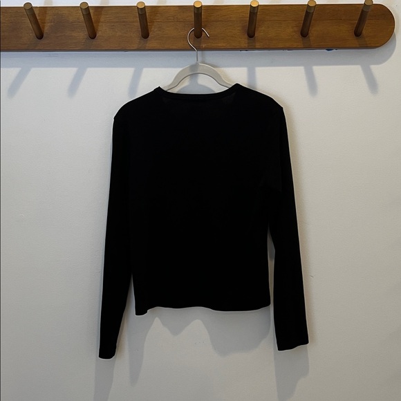 AllSaints Black Stevie Slim Fit Long Sleeve T-Shirt – Size Large - Picture 5 of 5